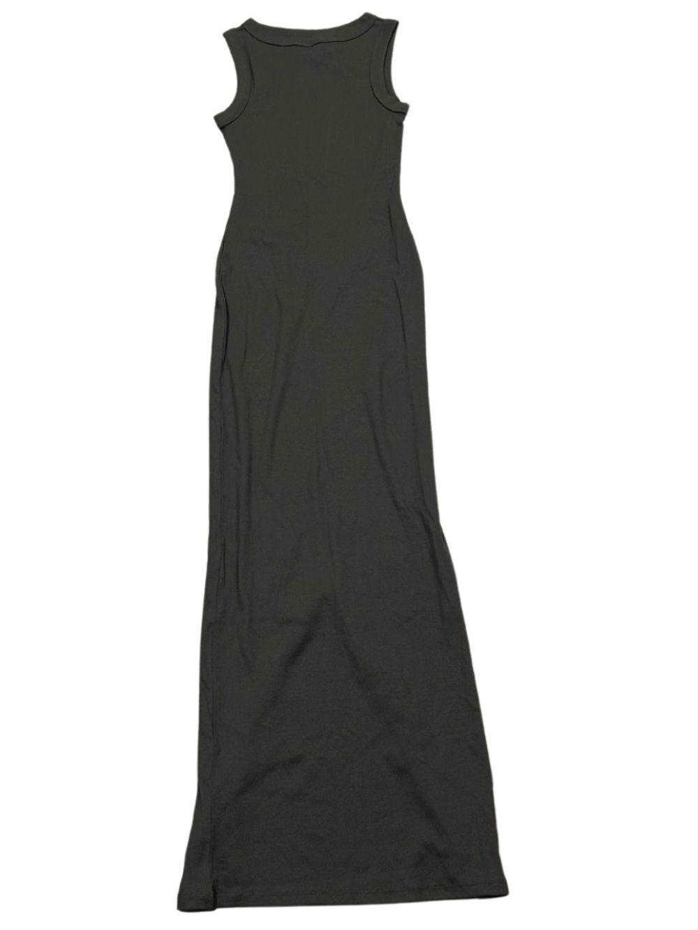 H&M Ribbed Maxi Tank Dress | Grey/Green / Size XXS